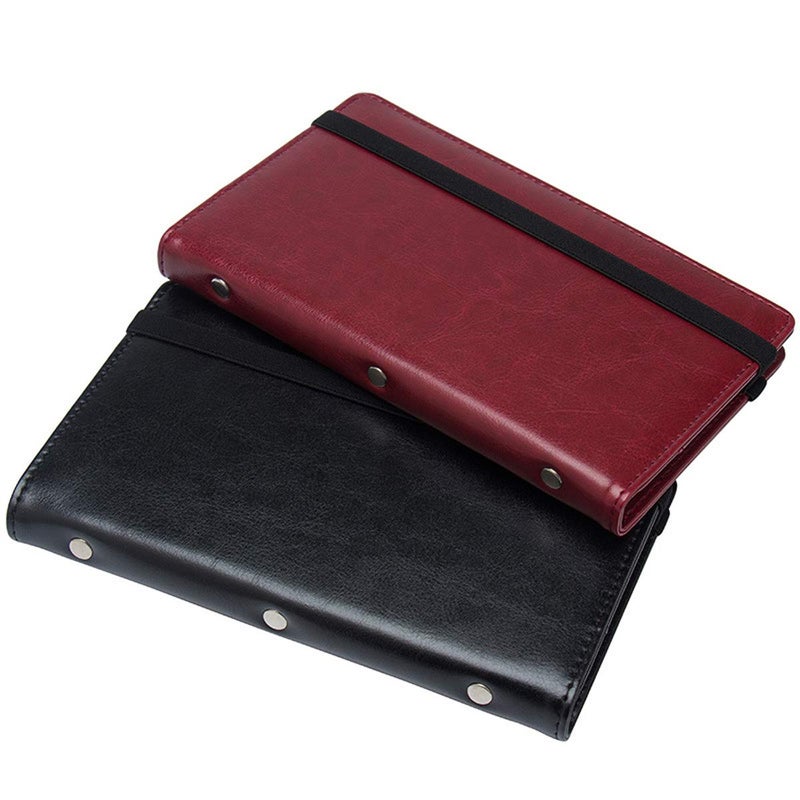 Enyuwlcm PU Leather Business Card Book Organizer Journal Name Card Book Holder with Elastic Closure Hold 240 Cards Black - Image 5